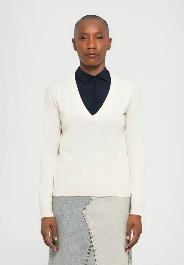 VIVI PATCH HEART - Strickpullover - ecru