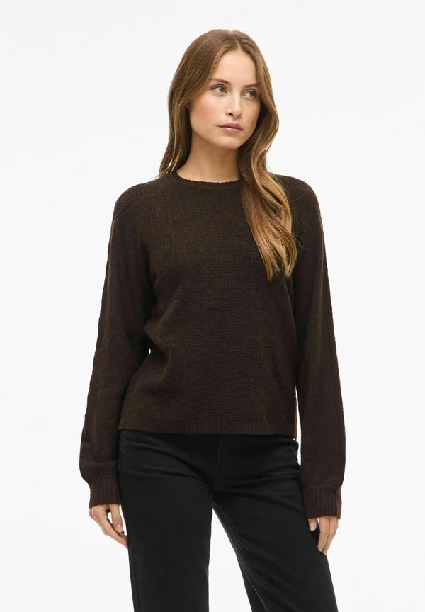 VIVILAS RUNDHALS - Strickpullover - coffee bean
