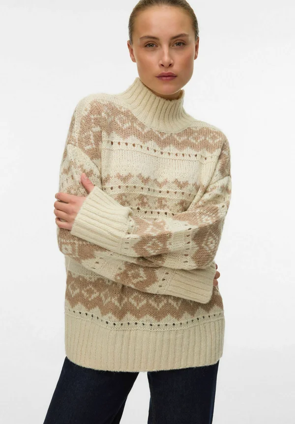 VMAMPLE  HIGH NECK BOO - Strickpullover - birch