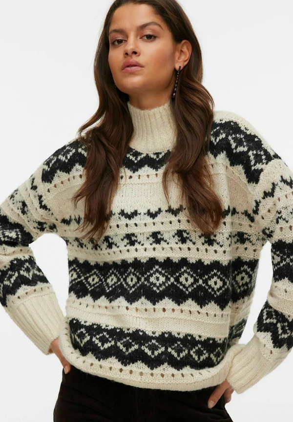 VMAMPLE  HIGH NECK BOO - Strickpullover - birch