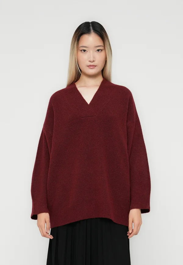 VMBANG V NECK LONG  - Strickpullover - syrah