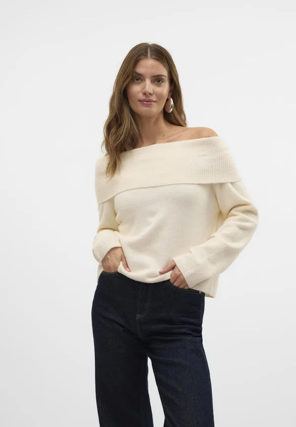 VMBOOM OFF SHOULDER - Strickpullover - birch detail melange