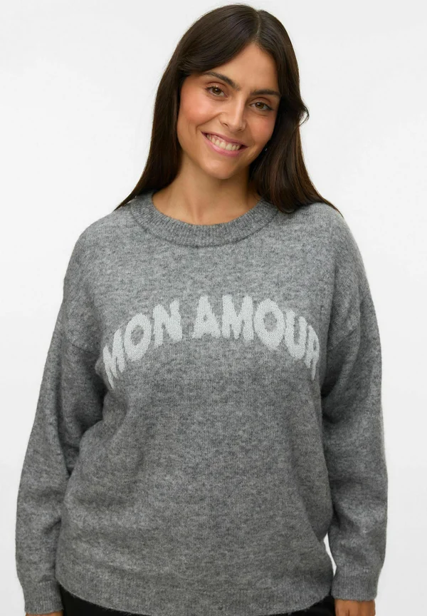 VMCAMOREMIO  - Strickpullover - medium grey melange