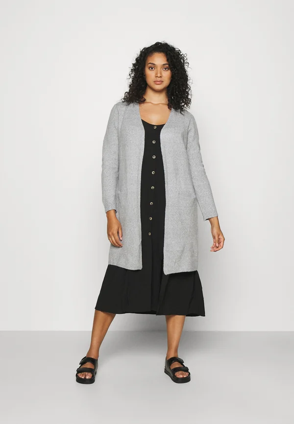 VMCDOFFY LS LONG OPEN  NOOS - Strickjacke - light grey melange