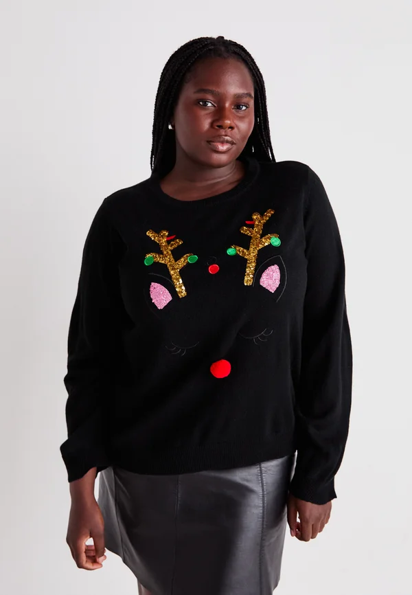 VMCRUDOL ONECK - Strickpullover - black