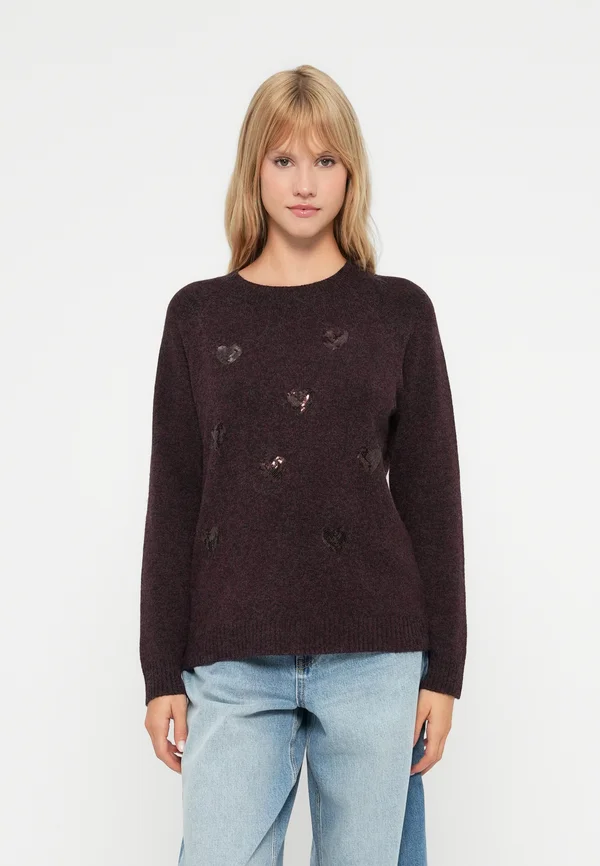 VMDOFFY O NECK SEQUINS PULLOVER  - Strickpullover - winetasting