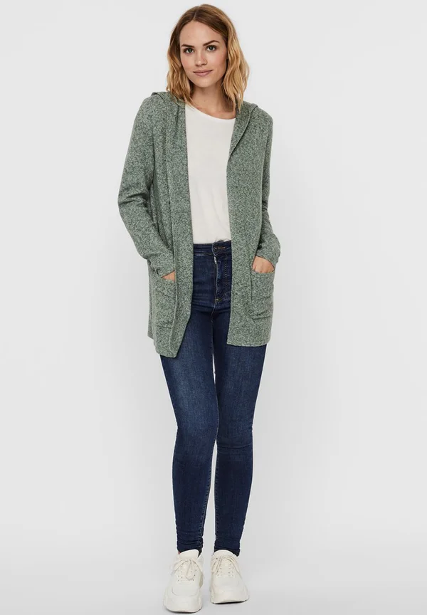 VMDOFFY OPEN HOOD CARDIGAN  - Strickjacke - laurel wreath