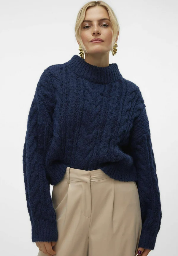 VMDREAM CROP - Strickpullover - navy blazer