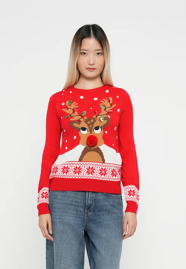 VMFROSTYDEER O NECK  XMAS BOX - Strickpullover - chinese red