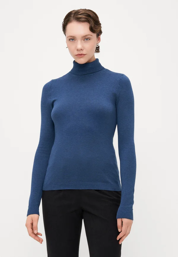 VMHAPPINESS ROLLNECK  - Strickpullover - dark denim