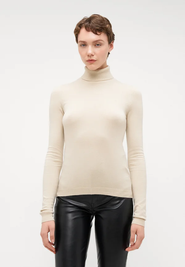 VMHAPPINESS ROLLNECK  - Strickpullover - oatmeal
