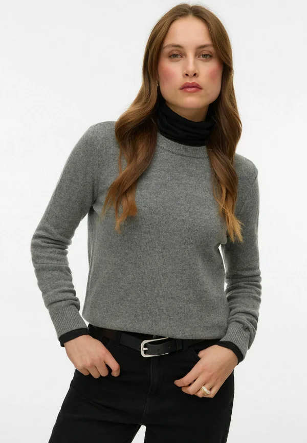 VMHEAVEN - Strickpullover - medium grey melange