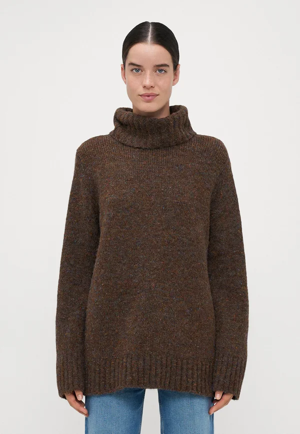 VMINGRID COWLNECK - Strickpullover - chocolate torte melange