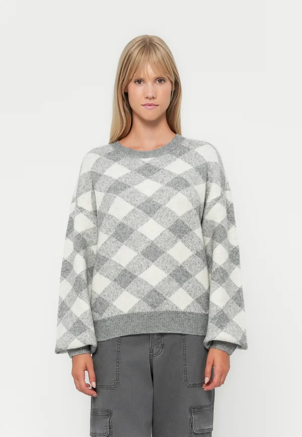 VMLARA O NECK  - Strickpullover - medium grey/birch