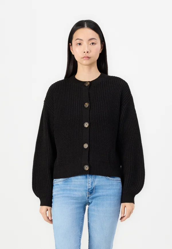 VMLEA O NECK CARDIGAN - Strickjacke - black
