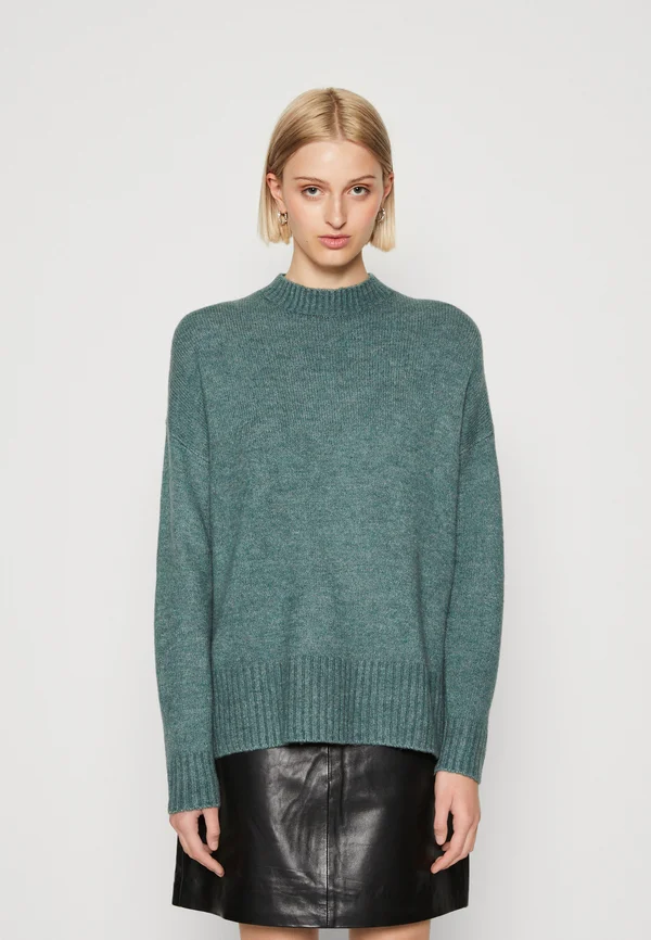 VMLEFILE BOXY NOOS - Strickpullover - dark forest melange
