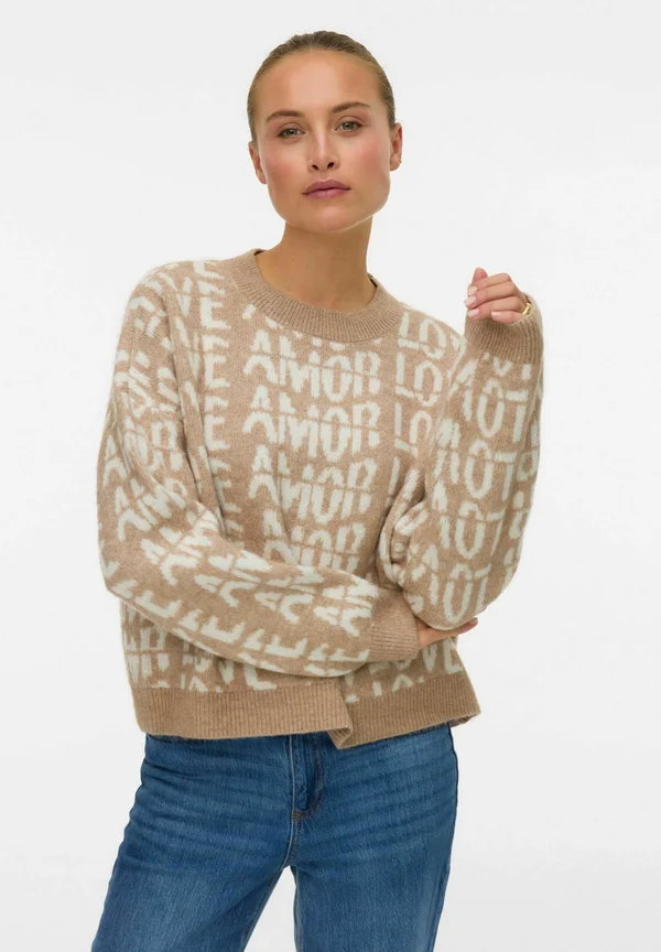 VMLOVE - Strickpullover - silver mink