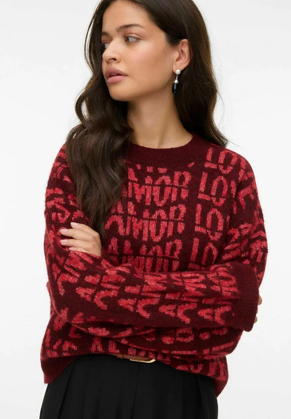 VMLOVE - Strickpullover - syrah