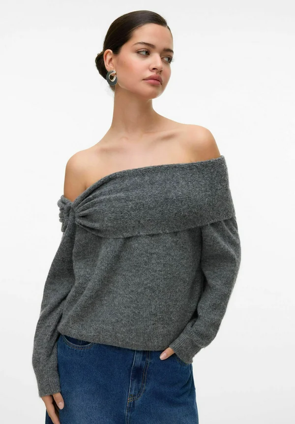 VMLOVELY PULLOVER - Strickpullover - medium grey melange