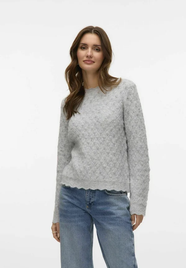 VMPURDIE - Strickpullover - light grey melange