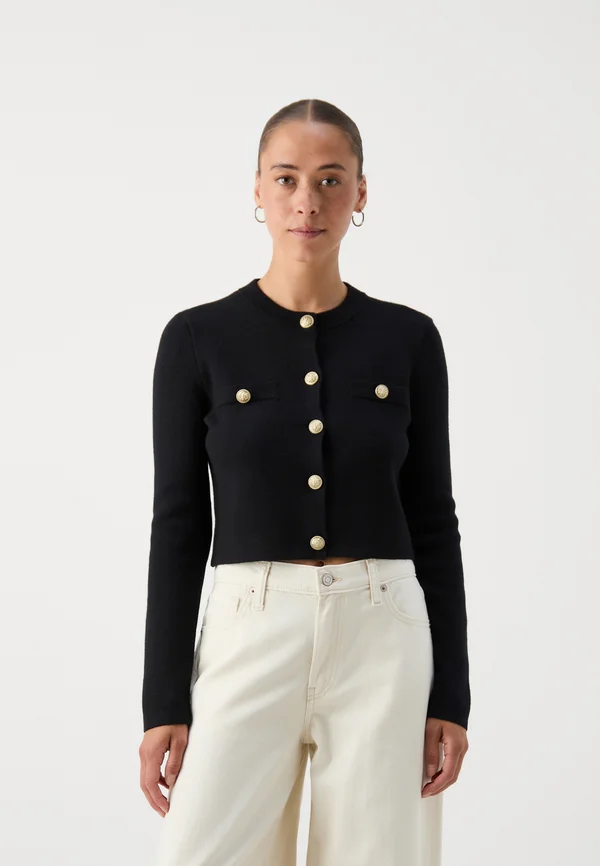 VMSABA SHORT BUTTON  - Strickjacke - black