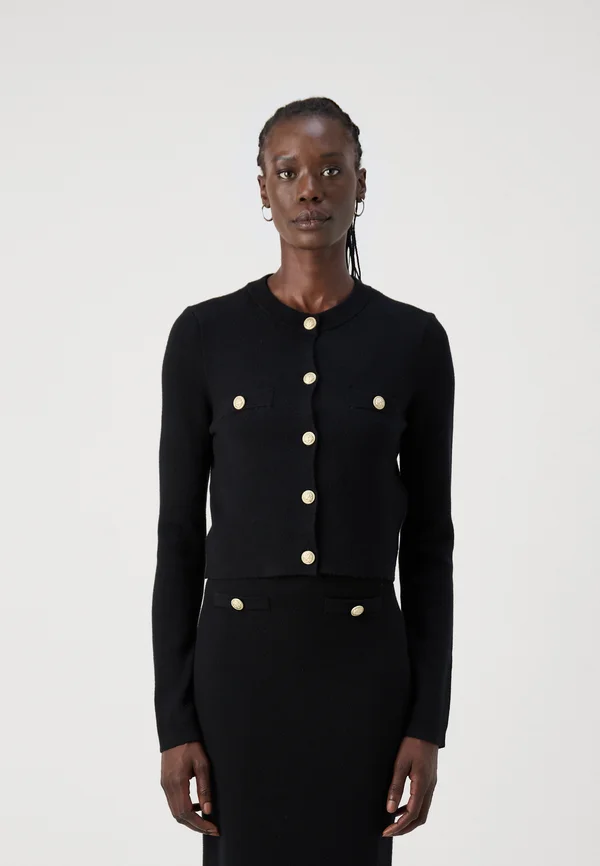 VMSABA SHORT BUTTON  - Strickjacke - black