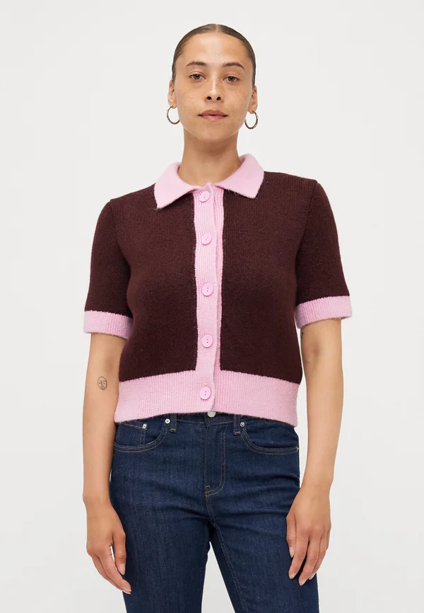 VMSALLY CARDIGAN - Strickjacke - burgundy/sweet dreams
