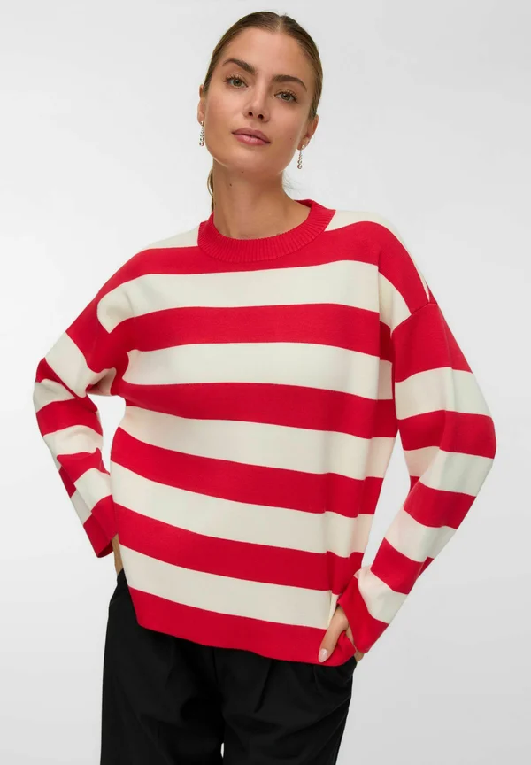 VMSILJE O-NECK BOXY - Strickpullover - ribbon red