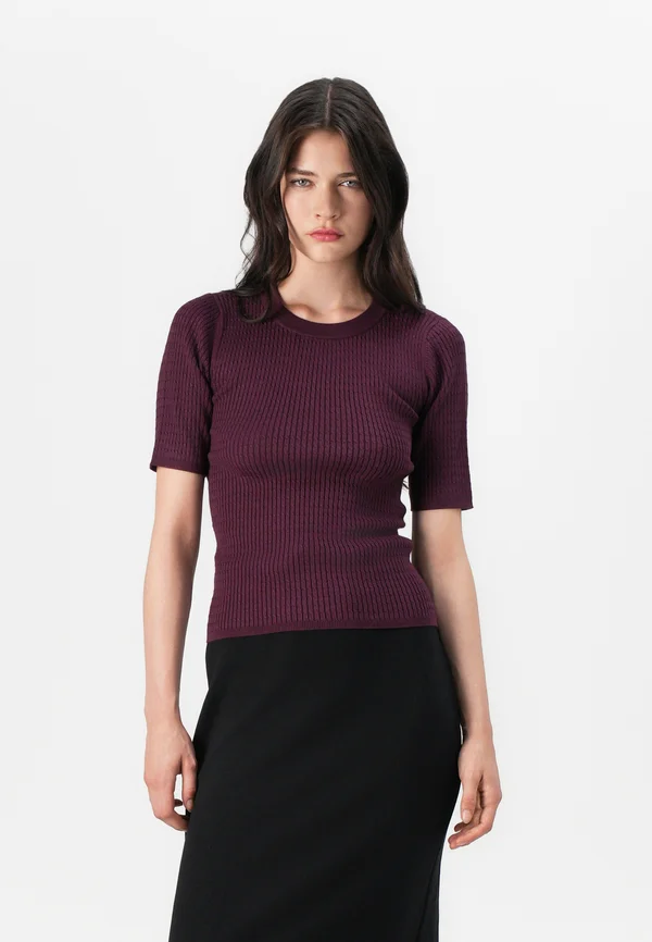 VMSILJE O NECK CABLE PULLOVER - Strickpullover - winetasting