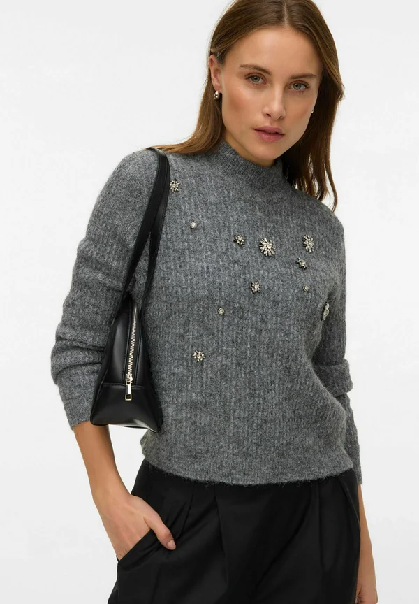 VMVENEDIG - Strickpullover - medium grey melange