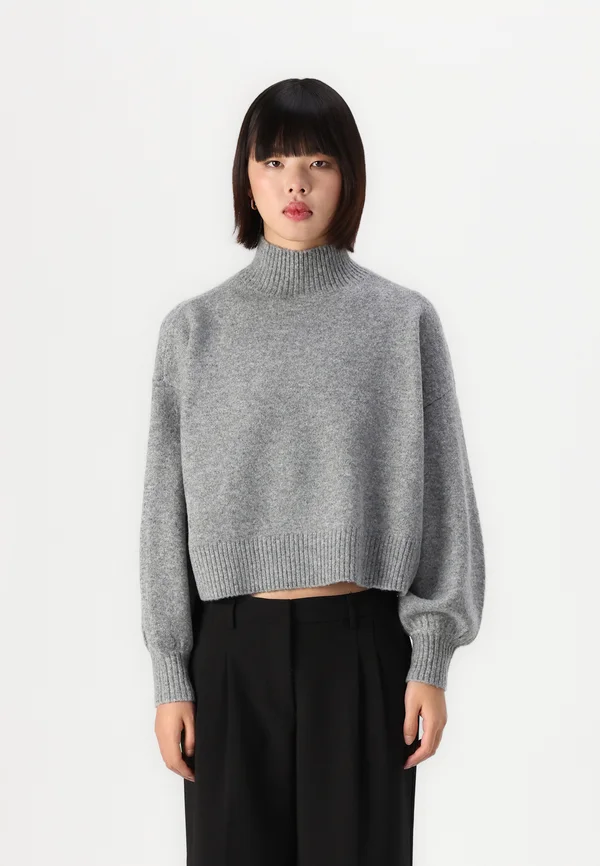 VMZELDA HIGHNECK - Strickpullover - medium grey melange