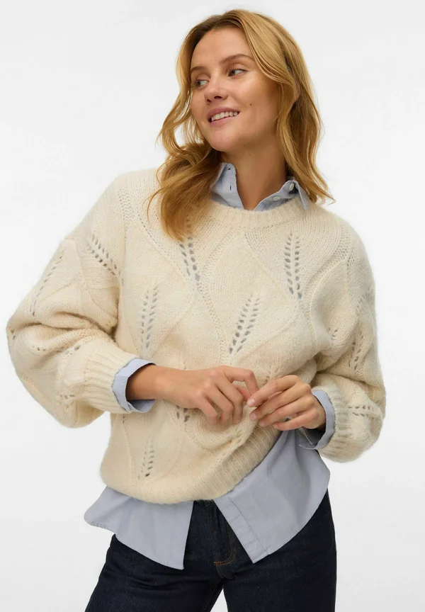 VMZENIA LS O-NECK STITCH  - Strickpullover - birch