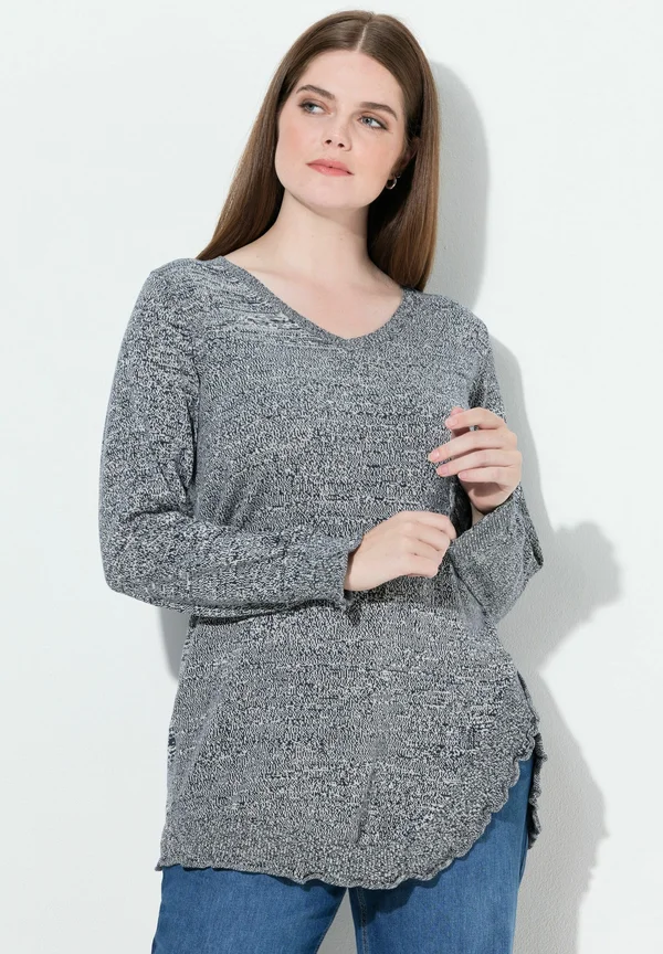 VOLANTS V-AUSSCHNITT LANGARM - Strickpullover - marine