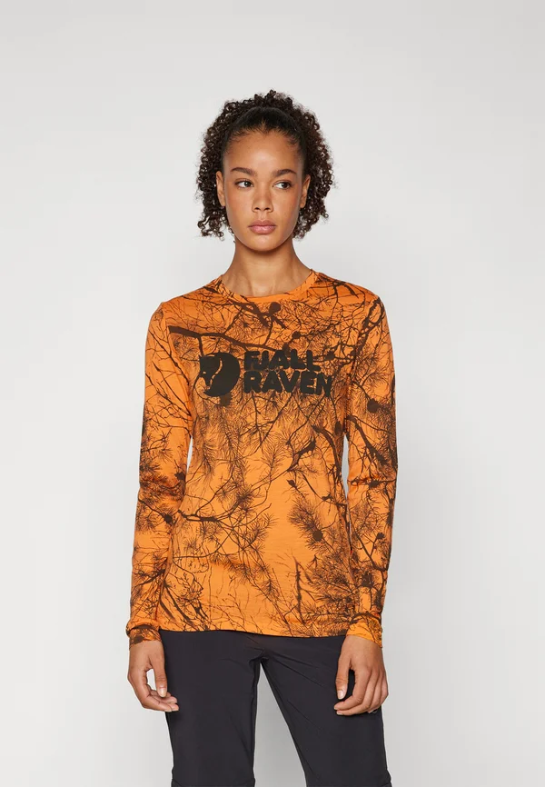 VÄRMLAND WOOL LS W - Langarmshirt - orange/multi coloured