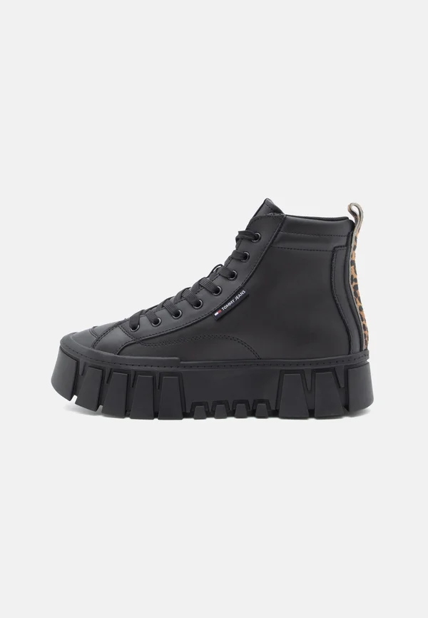VULC FLATFORM LEOPARD - Sneaker high - black