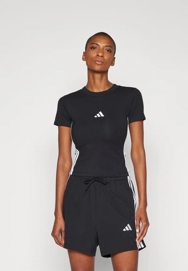 W 3S SJ T - T-Shirt print - black/white