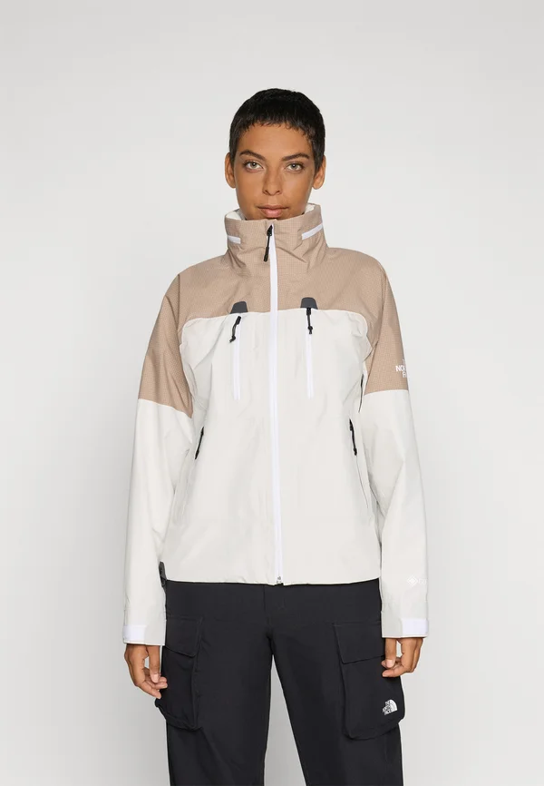 W DEVILS THUMB GORE TEX JACKET - Regenjacke / wasserabweisende Jacke - white dune/mushroom grey