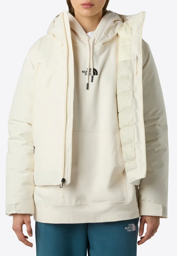 W TNF RANGE DOWN HOODED JACKET - Daunenjacke - white dune
