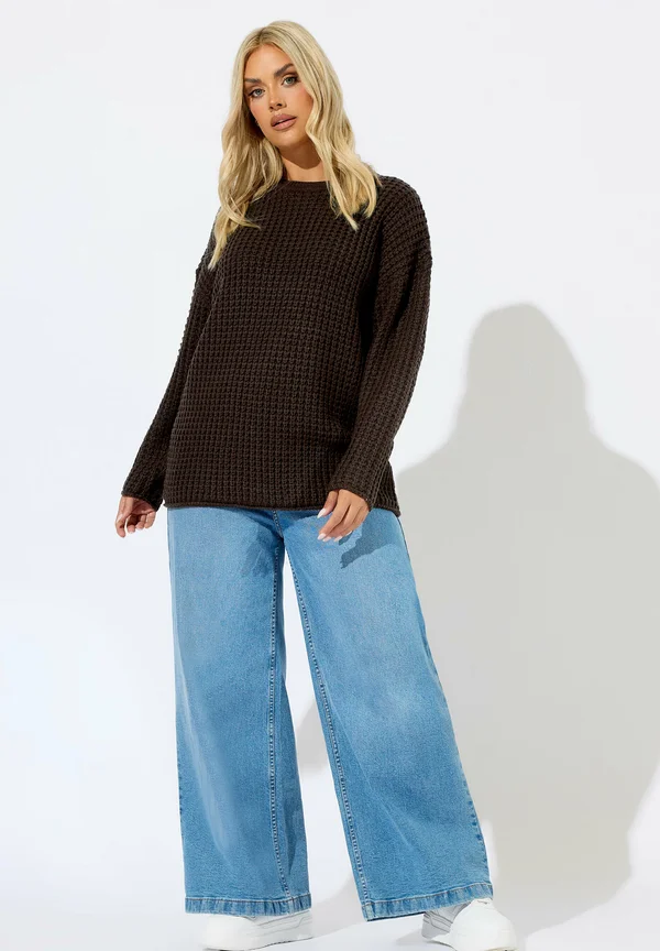 WAFFLE - Strickpullover - chocolate