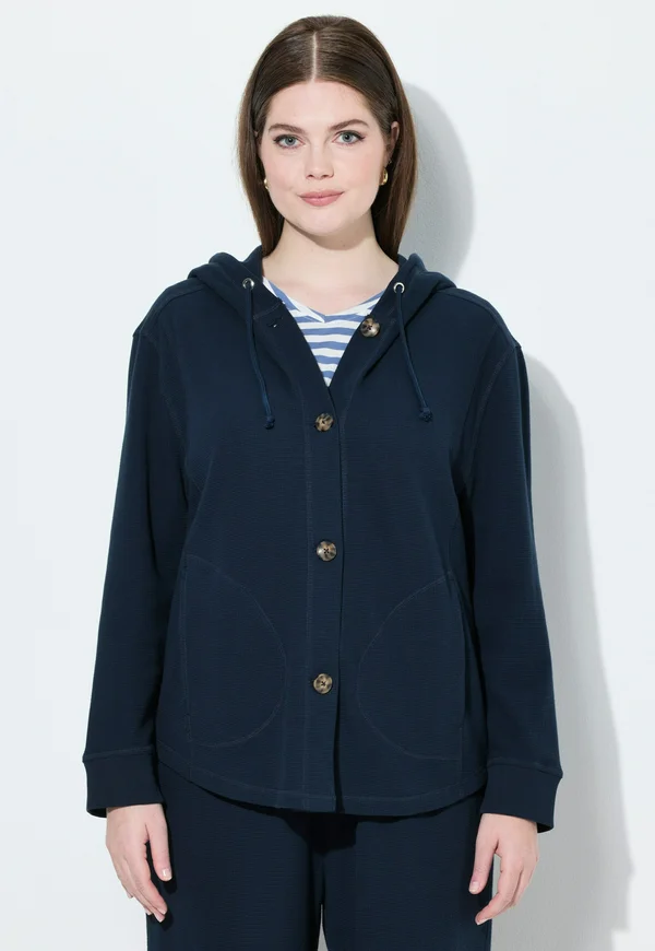 WAFFLE TEXTURE  - Strickjacke - marine