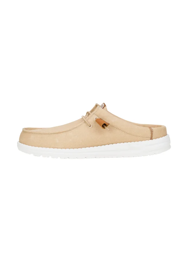 WALLY SLIP STRETCH - Pantolette flach - tan white