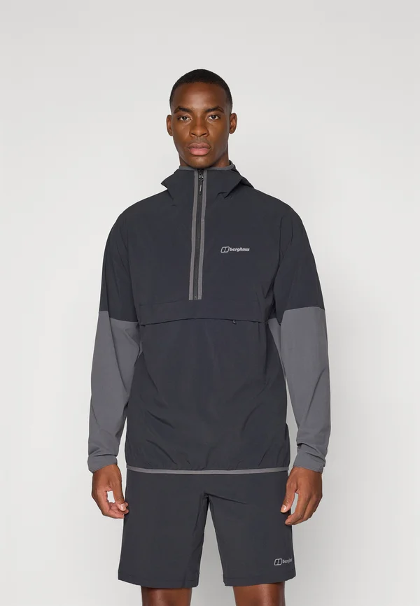 WANDERMOOR SMOCK - Windbreaker - jet black/grey pinstripe