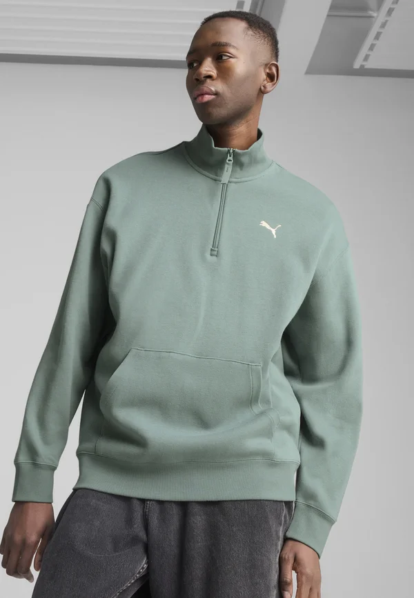 WARDROBE RELAXED MIT HALBLANGEM REISSVERSCHLUSS - Sweatshirt - green moon