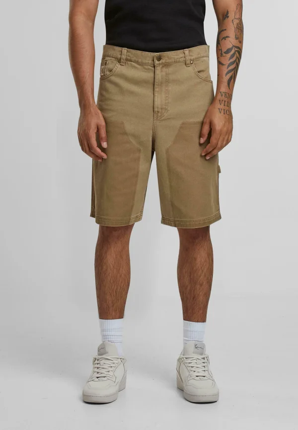 WASHED CARPENTER  - Jeans Shorts - darksand