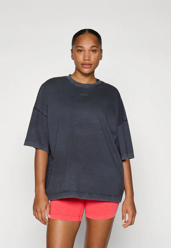 WASHED CREW - T-Shirt print - black