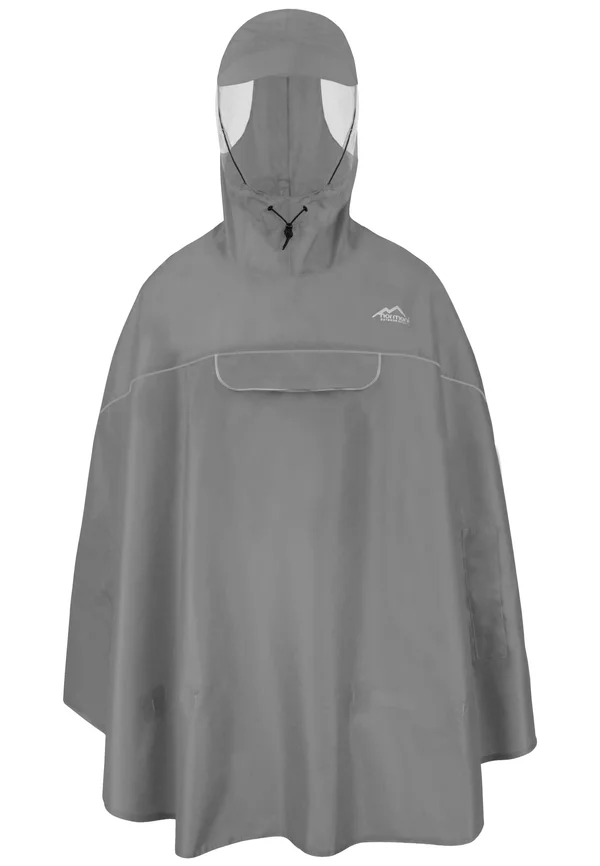 Wasserdichter Fahrradponcho mit Kapuze und Sichtfenster - Cape - grau
