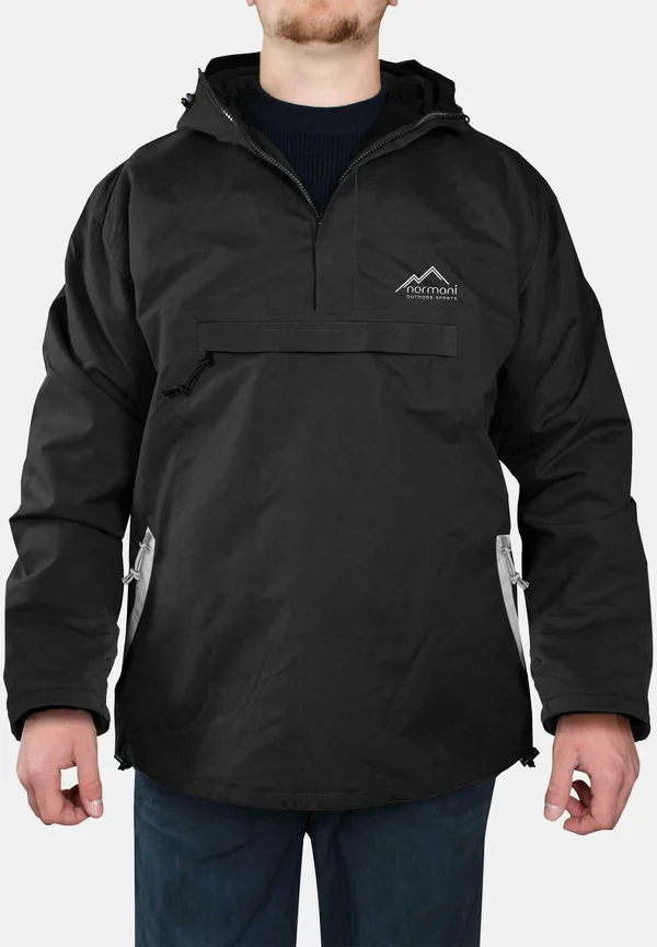 Wasserdichter  Regen Schlupf Winterjacke  Anorak mit Fleecefutter - Winterjacke - schwarz,beige