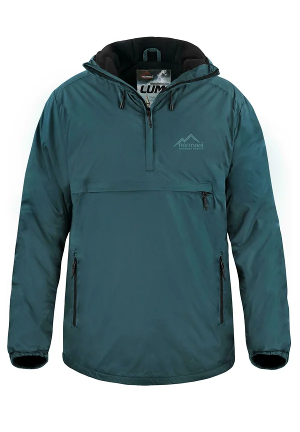 Wasserdichter Windbreaker Schlupfjacke Anorak mit Fleecefutter - Regenjacke / wasserabweisende Jacke - teal