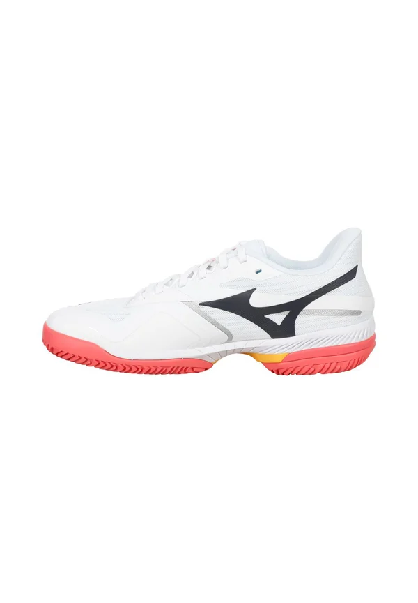 WAVE EXCEED COURT CLAY - Tennisschuh für Sandplätze - white/calypso coral/citrus