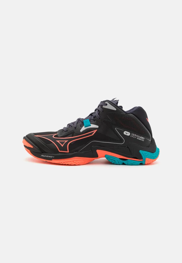 WAVE LIGHTNING Z8 MID - Volleyballschuh - black/neon flame/peacock blue